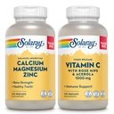 SOLARAY Magnezu wapnia Cynk i Timed Release Witamina C - Zdrowie kości, Immune Support Bundle, 1000mg Wapnia, 500mg Magnezu, 1000mg witaminy C Suplement, Wegan, 60- Day Gwarancja, 275 VegCaps każdy