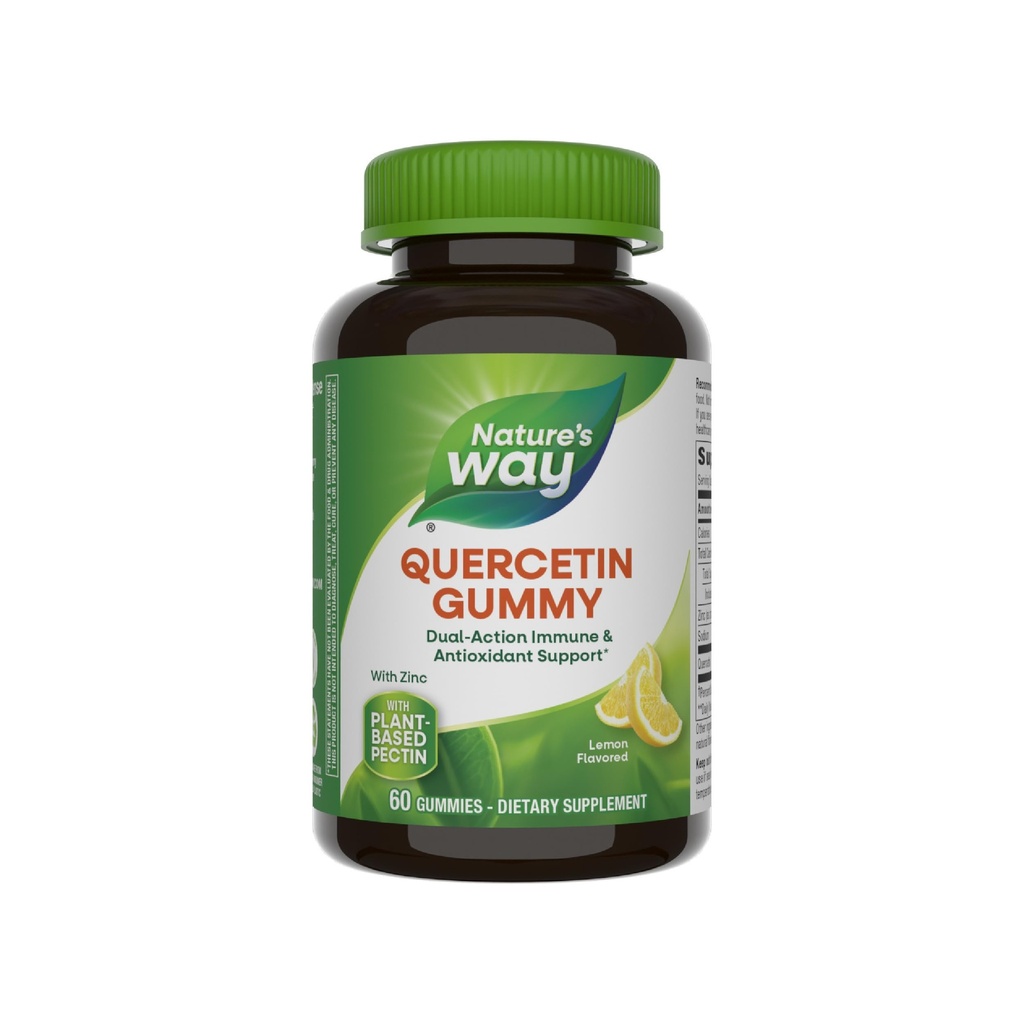 Nature 's Way Quercetin Gummies z cynku, Wsparcie immunologiczne *, Potężny przeciwutleniacz *, Lemon Flavored, 60 Gummies