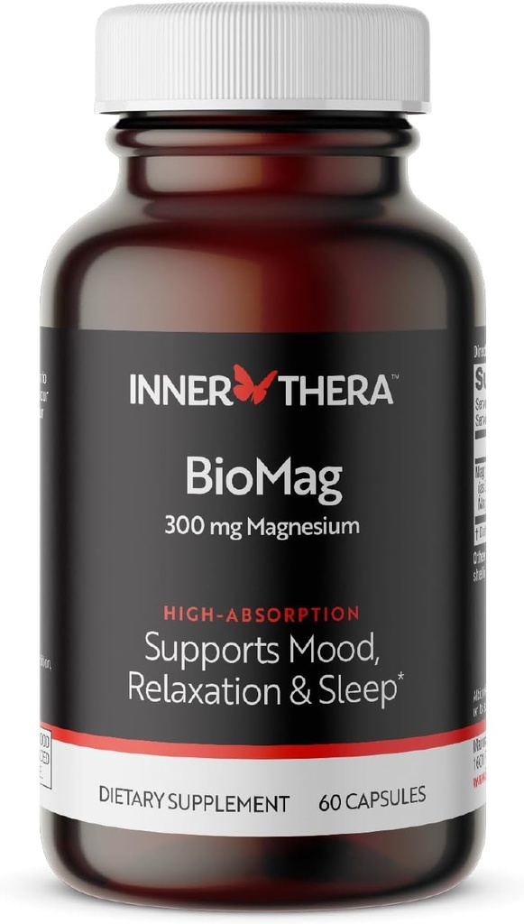 Magnezu Glycinate & Malate Complex 124; 300 mg XI124; Chelated for Maximum Absorption XI124; Wspomaga Heart Health, silne kości, Mięśnie, Lepszy sen 124; Gluten- Free, Non-GMO, Wegan, 60 Kapsułki