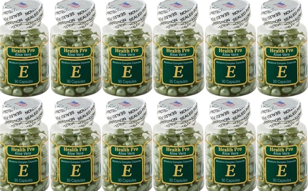 Nu- Health Aloe Vera Moisture Complex Witamina E Olej do skóry 124; 90 Kapsułki Serum miejscowe do nawodnionej jedwabnej skóry 124; Opakowanie po 24