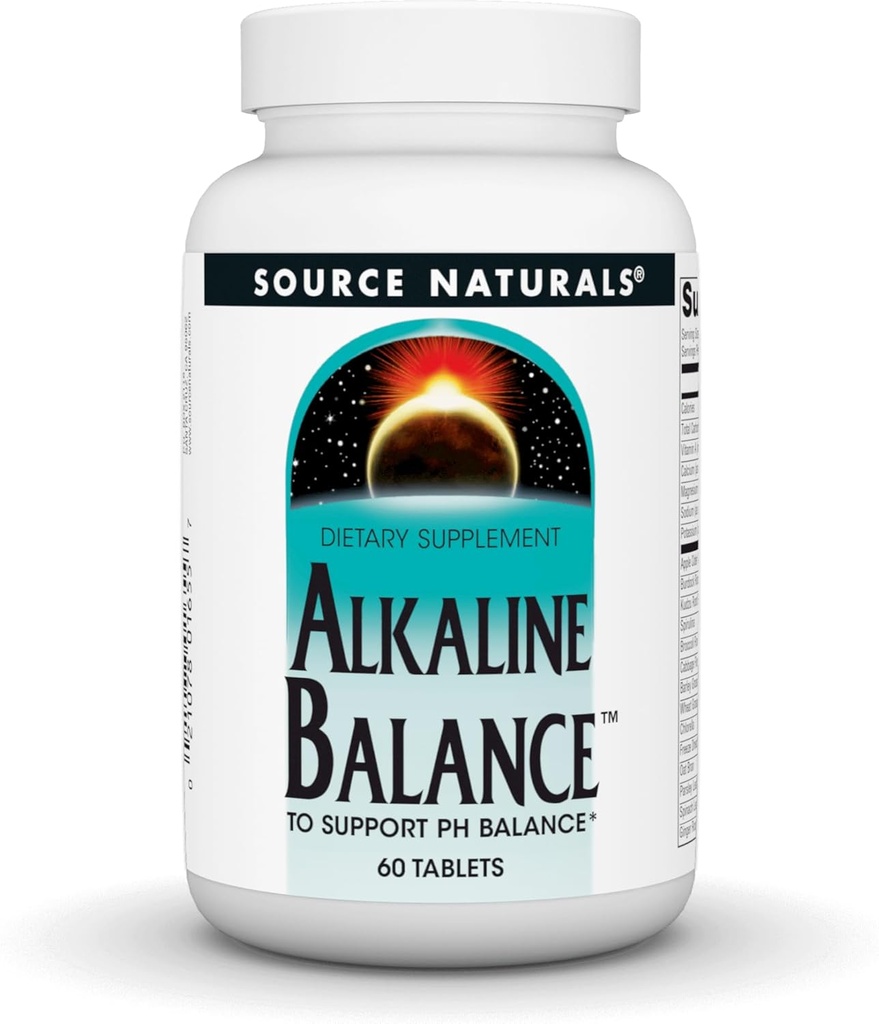 Źródło Naturals Alkaline Balance, Wsparcie równowagi PH *, 60 tabletek