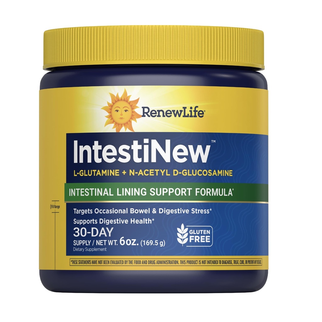 Renew Life IntestiNew Formuła Lining Wściekły, Suplement Proszek Wspiera Digestive Health, L- glutamine, Dairy, Soy i gluten- free, 5.7 oz.