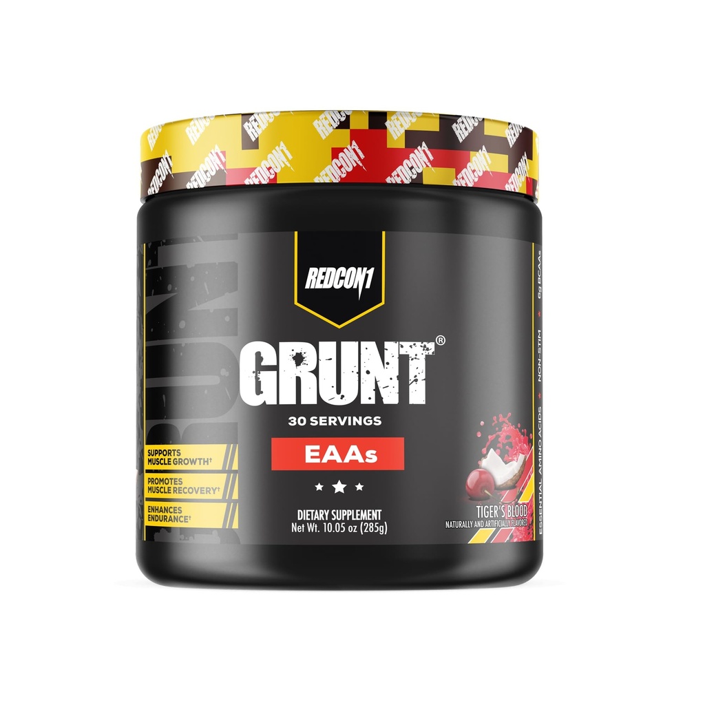 REDCON1 Grunt EAA, Tiger 's Blood - Cukier wolny, Keto Friendly Esential Amino Acids Powder - Post Workout Proszek zawierający 9 Amino Acids pomóc Pociąg, Odzyskiwanie, Powtórz (30 Służenia)