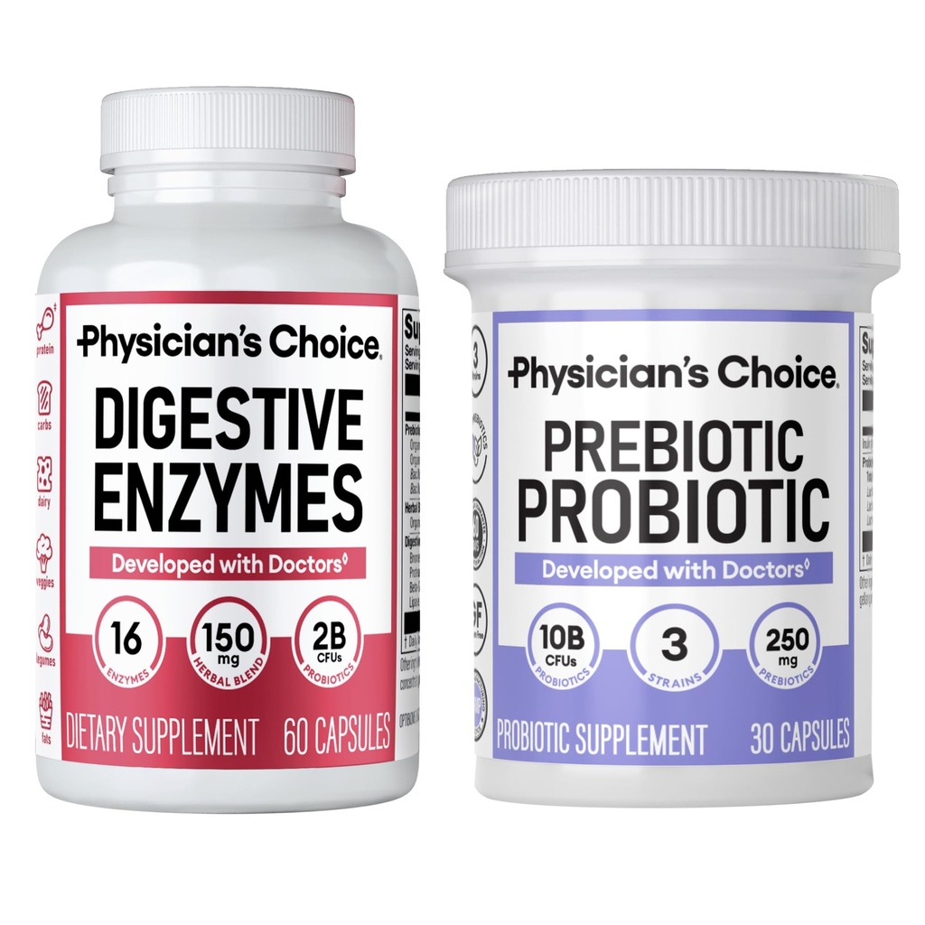 CHOICE lekarza Prebiotyka - Probiotyk + Digestive Multienzymy 60CT - Digestive Health Bundle