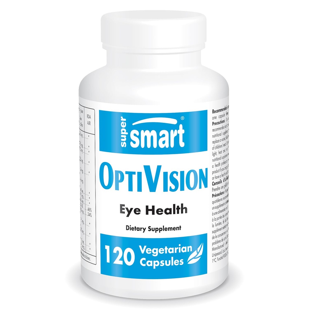 Supersmart - OptiVision (Advanced Formula) - z Bilberry Extract, Czarna porzeczka, Luteina, Zeaksantyna, Astaksantyna - Suplement do oczu 124; Non-GMO & Gluten Free - 120 Kapsułki wegetariańskie