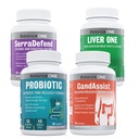 Bilans One 4- in-1 Paleta Bilans 124; Probiotyk, CandAssist, Wątroba One, SerraDefend Bilans 124; 15 Miliard Probiotyków 124; Natural Cleanse z kwasem kaprylowym 124; Wspomaganie Wątroby z mlekiem Thistle Bilans 124; System Enzym Mieszanka