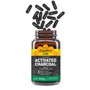 Country Life Activated Organic Coconut Charcoal kapsułki, 260mg - Natural Charcoal Supplement for Gas and Bloating Relief, Gluten- Free, 180 Vegan kapsułki