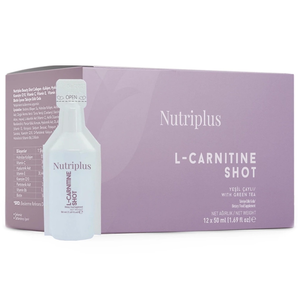 FARMASI Nutric plus Ported Drink - L- Karnityna, 50ml (12 szt.) - Wsparcie energetyczne, boost metabolizmu, Endurance Endurance, Daily Drink, Suplementy