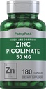 Pikulinat cynkowy pikolinian 50mg 124; 180 Kapsułek 124; Non- GMO, Gluten