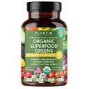 Plant.O Organic Super Zielone [Owoce i warzywa Suplement] Wysoka Absorpcja Przeciwutleniacze z Zielonego Proszek z Alfalfa, Burak korzeń, Tart Cherry dla immunologicznego wsparcia, Gut Health, Energia, 60 Veggie Tablets