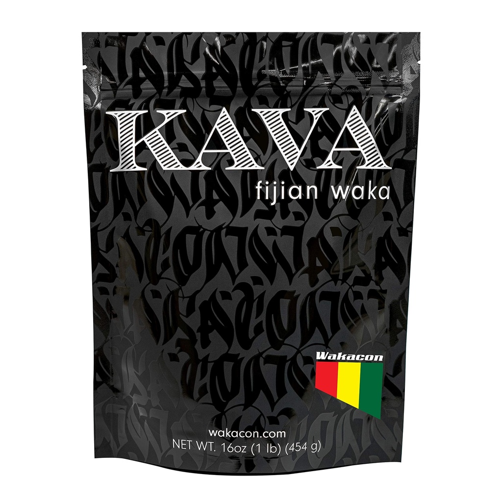 Kava Waka Powder - Autentyczny, Noble Kava Root Powder z Fidżi - Premium, Odpowiednio zasolony, 16 Oz