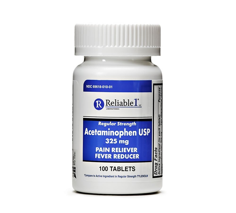 Wiarygodne 1 Acetaminofen tabletki Acetaminofen 325 mg, 100