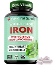 Yuve 100% Vegan Whole Food Chelated Iron Supplement 18mg - Smaczne, Non-Constipting, Delikatne na stomach, Wsparcie energetyczne - Bezglutenowe, Non-GMO, 60 Kapsułki