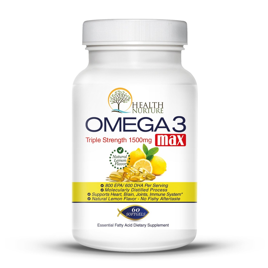 Olejek rybny Omega-3 Maksymalna wytrzymałość 1500mg (800 EPA / 600 Dha)