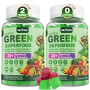 Super Zielone Gummies, Zielone Superfood Powder Alternative w / Spirulina, Chlorella, Fiber prebiotyczny, Probiotyczne, Warzywa owocowe, Daily Fruit Vegetable for Digestive & Gut Health, Immunitet, Focus, 120 Cts