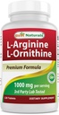 Best Naturals L- Arginine L- Ornitine - 1000mg na jedną porcję - 120 tabletek - Non- GMO & Gluten Free (120 sztuk (opakowanie po 1))