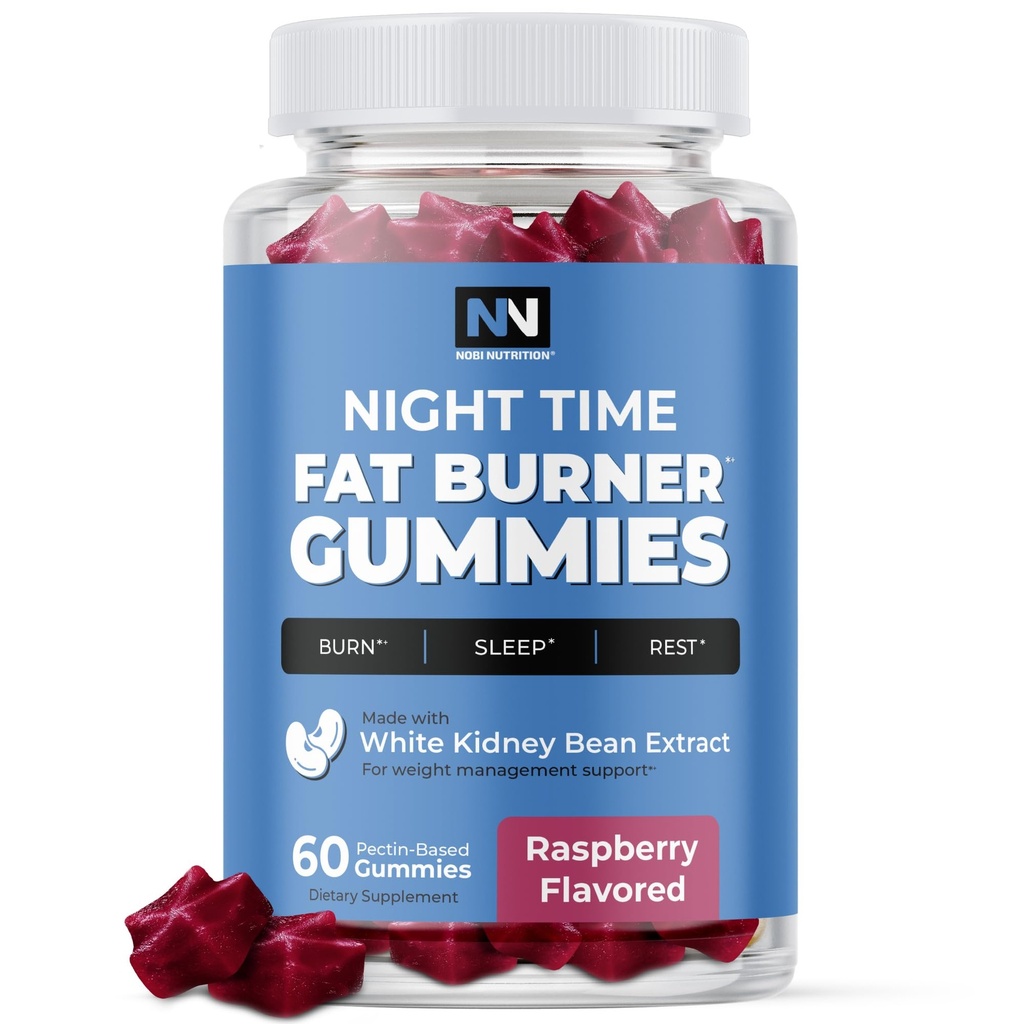 Night Time Fat Burner Gummies, Sleep Support & Weight Supplement Supplement 124; Slimming Hunger Suppressant & Metabolizm Booster, Shred Belly Fat Podczas snu 124; Nighttime Diet Gummies for Women & Men 60ct