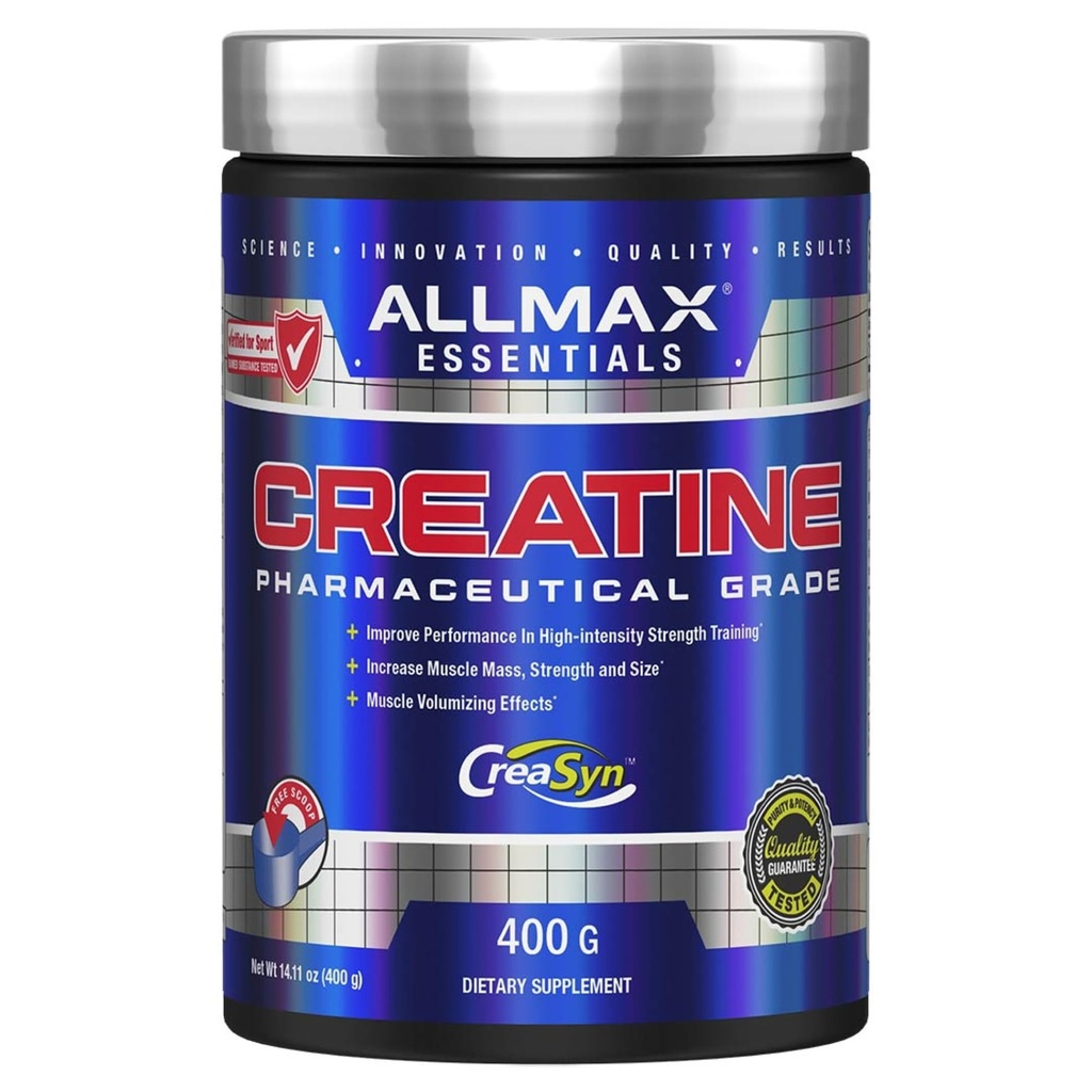 ALLMAX Nutrition Kreator jednowodny proszek, nieflawored - Czysty zmikronizowany suplement dla mężczyzn i kobiet - Wspomaga wytrzymałość, wydajność i intensywność treningu - Wegan, Gluten Free (400g)