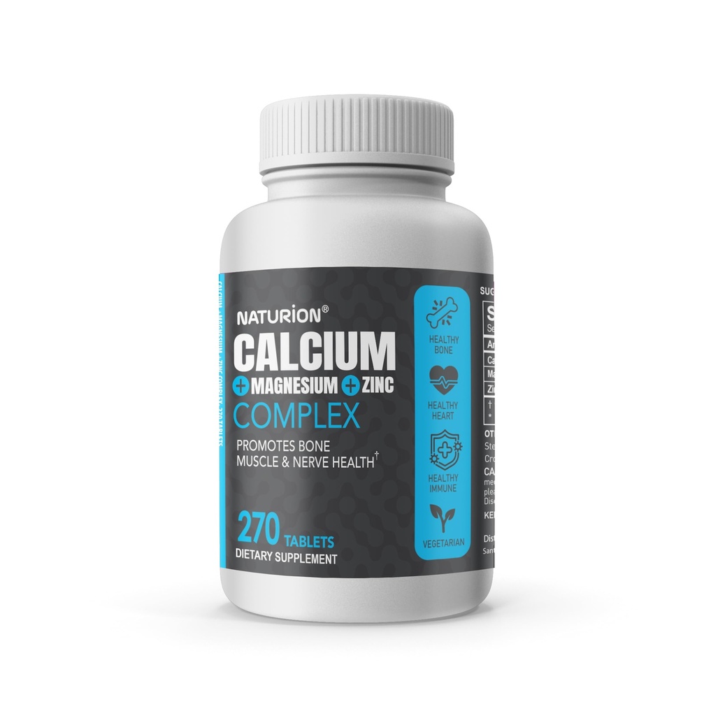 Suplement cynku z magnezu wapnia - 3- in-1 Kompleks z 1000mg wapnia, 500mg magnezu, 10mg cynku - kości, mięśni i wsparcia immunologicznego - 270 tabletek, 90 Day Supply