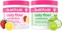 Belli Welli Daily Fiber Supplement Duo - Lemoniada truskawkowa i mięta z limonką - z Collagen, Probiotyki i Electrolytes - Odświeżające smaki dla zrównoważonego wellness - 32 Wszystkich Sług
