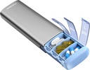 Waydeen Metal Travel Pill Organizator, 7 Cotygodniowe Pudełko Pill, Duża pojemność codziennie Cute Pill Case na suplementy, Pigułki, Witaminy i lekarstwa (Małe, Gray)