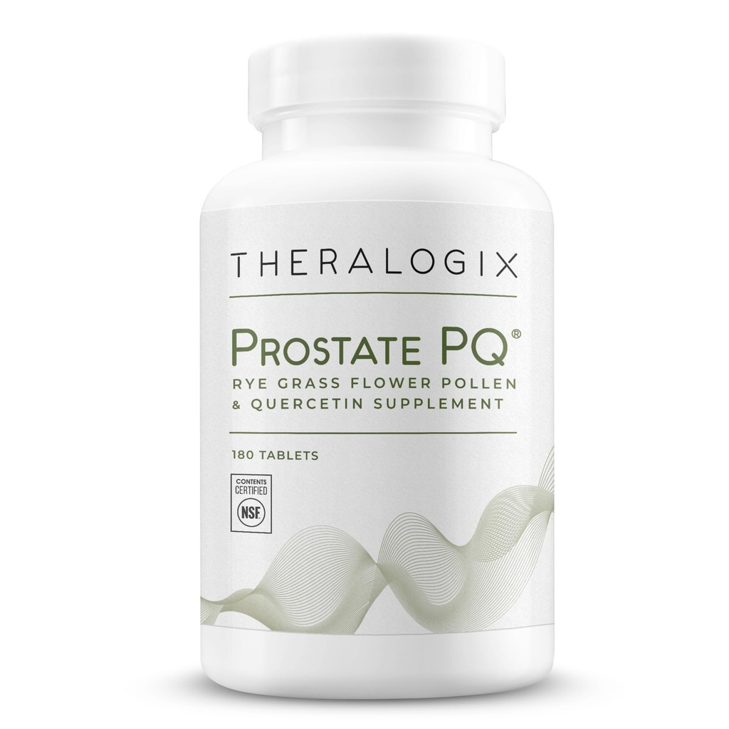 Theralogix Prostate PQ - Rye Grass Pollen Extract & Quercetin Supplement - 90- Day Supply - Antioksydant Support for Prostate & Pelvic Health & Urnary Tract Function * - NSF Certified - 180 Tablets