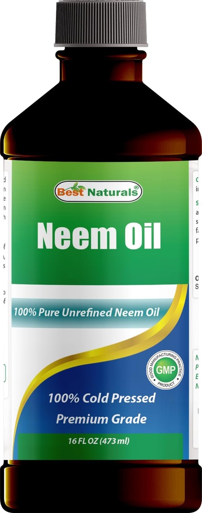 Najlepsze Naturals 100% Czysty olej Neem, 100% Zimny Presset i nierafinowany - 16 OZ (1 butelka)