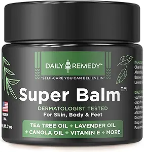 Daily Remedie Tea Tree Oil Extra Siła Super Balm - Sportowe Śmietanka Stopa Walczy Ringworm, Jock Itch, Nail Issues - Nourishes Cracked Swędzonej Skóry na Body & Stopy - Made in USA (2 Pack)