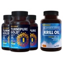 BioEmblem Antarktyczny Kryl Suplement oleju Kurkumina kurkumina z Klinicznie badane TurmiPure - Wspólne wsparcie, Zdrowe suplementy zapalne Turmeric