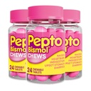 Pepto Bismol Chews, Szybka i skuteczna dietetyczna ulga od Nudności, Heartburn, Niestrawność, Zdenerwowany żołądek, Biegunka, 72 Razem (3 opakowania po 24)