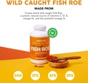 Paleovalley Wild Caught Fish Roe - DHA / EPA, Full Spectrum Omega -3 Kwasy tłuszczowe - Zapalenie, Wizja, Nastrój, Immunitet Boost - 28 Służenia