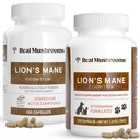 Prawdziwe grzyby Lons Mane for People (120ct) i zwierzęta domowe (120ct) - Bundle for Cognition & Immunity - Vegan, Non-GMO, Gluten- Free, Grain-Free Mushroom Extract Suplements