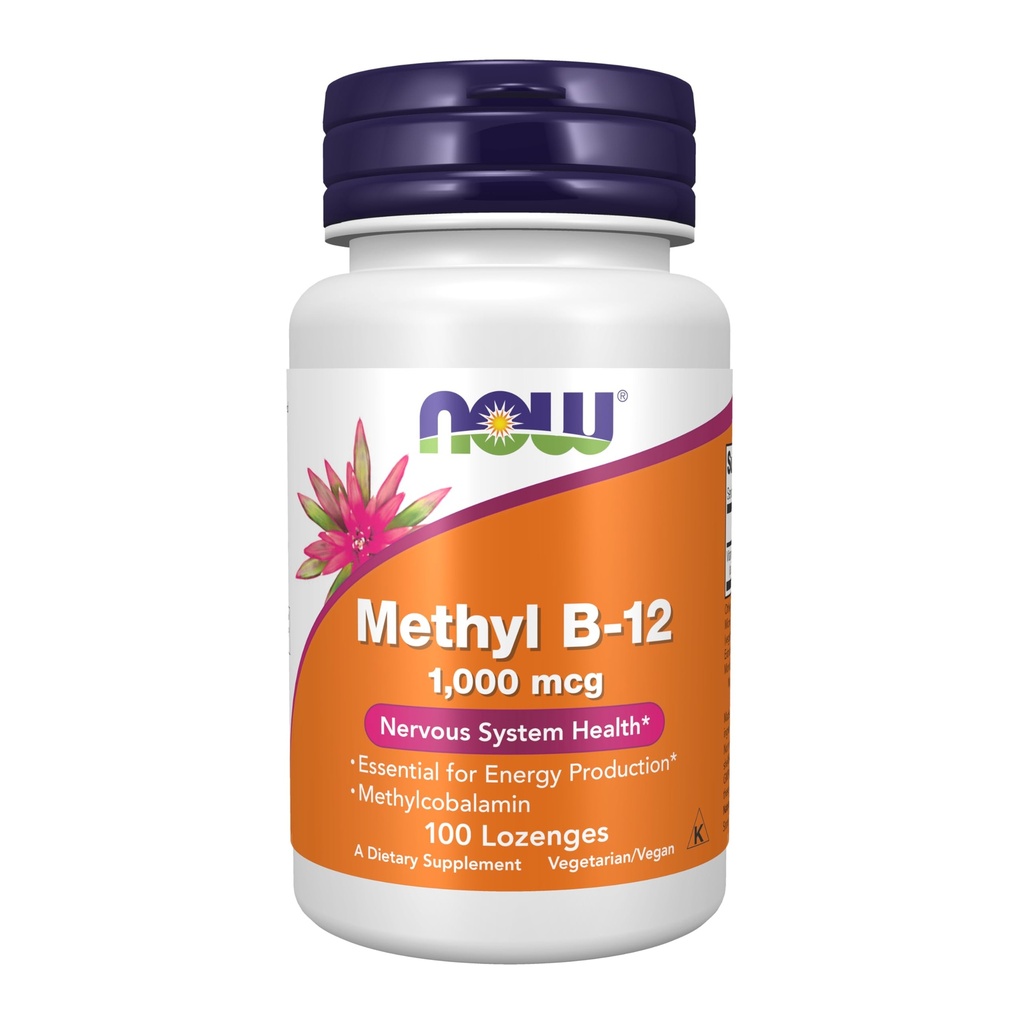 NOW Supplements, Methyl B-12 1000 mcg, Nervous System Health*, 100 Lozenges