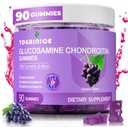 Joint Support Gummies z Glucozamina Chondroitin, Cukier wolny, 1500mg Extra Siła z MSM & Turmeric (90 Count)