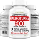 Neuropatia Support Nerve Supplement z 900 mg czystego kwasu lipoinowego Alpha - Formuła maksymalnej mocy, Fortify Nerves w palcach, Ręce, Toes, & Stopy - Najlepsze wsparcie ulgi obwodowej - 180 Kapsułki
