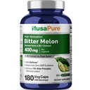 Ekstrakt NusaPure Bitter Melon 10 000 mg 180 Wegan Czapki (100% Wegetarian, Non-GMO, Gluten- Free, 10% Bitter Principles) Bioperine