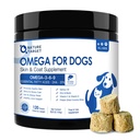 NATURE DOCELOWE Omega 3 Olej rybny dla psów, olejek z łososia do skóry i Coat Supplement with EPA & DHA Fatty Acids - Dog Itch & Allergy Relief, Anti Shedding, Hot Spots Treatment - Hip & Joint Support - 120ct
