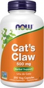 Teraz dodatki, Pazur Cat 500 mg, Projekt niezmodyfikowany genetycznie, Suplement ziołowy, 250 Count (Paczka 1)
