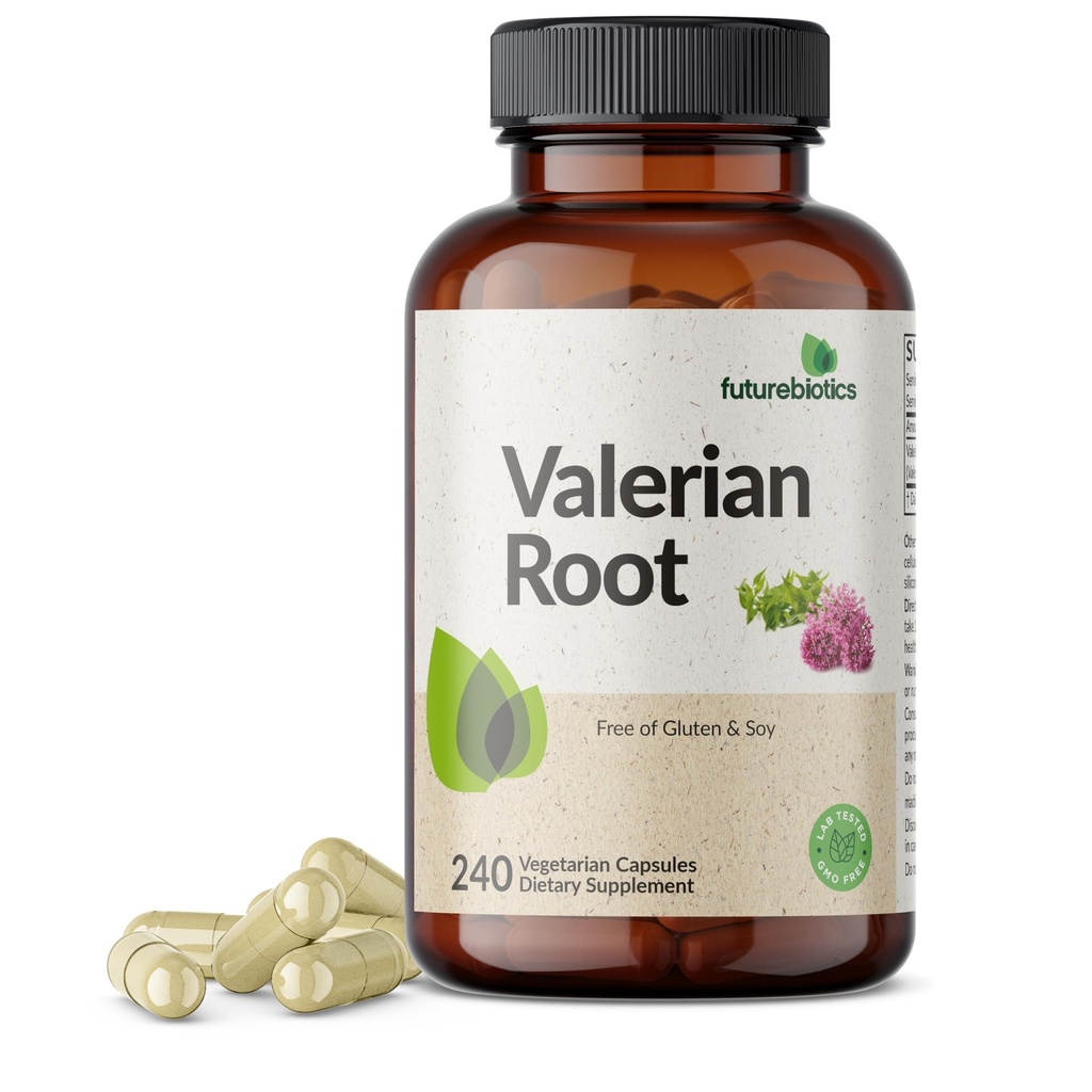 Futurebiotyki Valerian Root 1200 MG Promotes Relaxation Non-GMO, 240 Kapsułki wegetariańskie