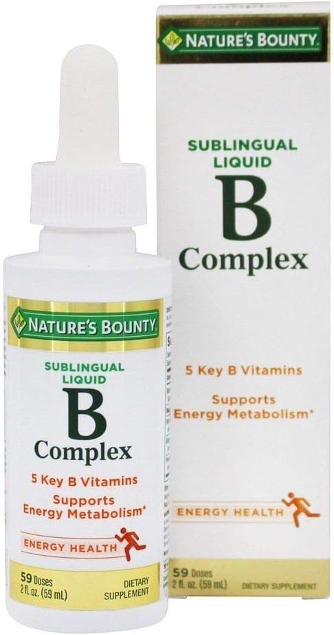 Natural 's Bounty B Complex z B12 Sublingual Liquid Fast Acting Dietary Supplement, 2 Fl Oz