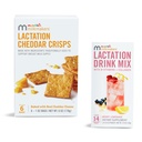 Munchkin ® Milkmaker ® Laktation Drink Supplement with B Witamina & Mleko Thistle, 14 Count and Lactation Cheddar Crisps for Breastfeed Moms with Oats and Flax, 6 Count