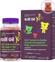 LYL Krill Oil Kid Gummy Bears z witaminą D 3, Witamina E i Witamina A - fosfolipid- Bound Omega 3 dla zdrowego wzrostu i rozwoju - Gummy Bears z pomarańczowym, Jabłko i Maliny Smak (Opakowanie 30)