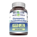 Amazing Supples Glucozamine Chondroitin & MSM Supplement DEVE 124; 1850 Mg per Serving EVE 124; 240 Capsules EVE 124; Non-GMO EVE 124; Gluten- Free EVE 124; Made in USA