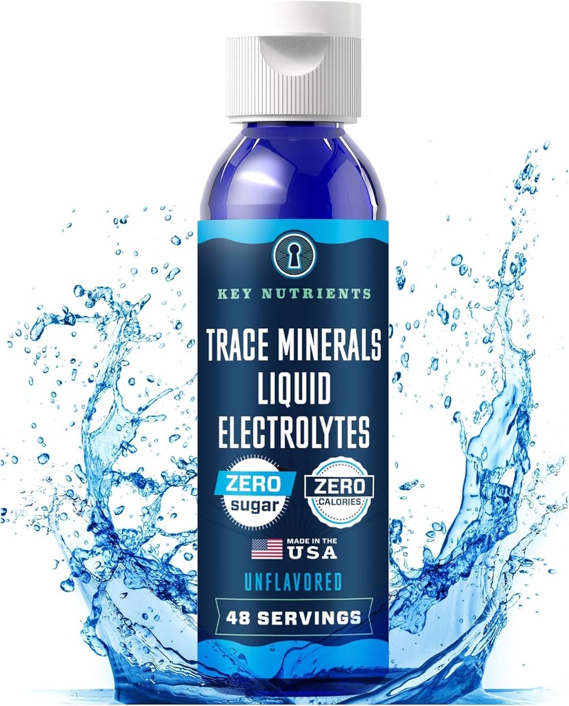 KLUCZOWE NORMY Śladowe Elektrolity mineralne płynne do nawadniania 4oz - Krople elektrolitowe, Woda elektrolitowa, Keto Elektrolity - Krople mineralne do wody pitnej