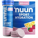 Nuun Sport Electrolyte Tablets z magnezu, Wapń, Potas, Chlorek i Sód, Gluten Free & Wegan, Lemoniada truskawkowa, 8 Pack (80 Służenie ogółem)