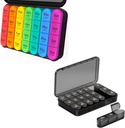 Daviky Pill Organizer 4 razy dziennie - Pill Organizer 3X dziennie, Pill Box 7 dzień, Duży Weekly Medicine Case for Travel with Removable Container to Hold Daily Vitamin, Suplementy i Medycyna