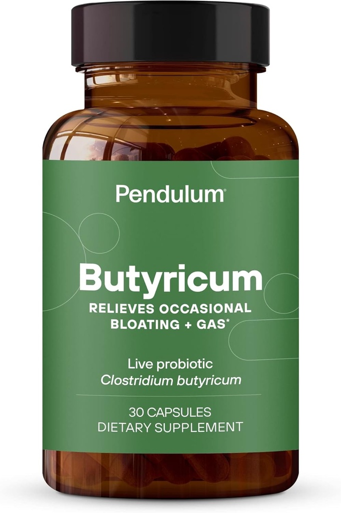 Pendulum GI Naprawa 124; A Probiotyki Suplement i mężczyzn - Zwiększa Butyrate, Poprawia Gut zdrowia, Relieves Okazjonalne GI dyscomfort, Bloating, & Biegunka. Zawiera Clostridium Butyricum, 30 Hrabia