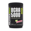 NutraBio BCAA 5000 Proszek - Wegan fermentowany BCAA - Wsparcie Lean Muscle Growth, Recovery, Endurance - 60 Służenie - Kiwi Truskawka