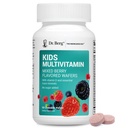 Dr Berg Kids Chewable Multivitamin (NOT Sweetened w / Sugar) - Codzienne Multivitamin dla dzieci, które zawiera 20 Składniki odżywcze i Ślad Mineral Complex - Mieszane Witaminy Berry Chewable dla Kid - Czerwone Wafers