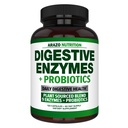 Enzymy trawienne z probiotykami - Multi Enzyme Nutritional Supplement - Acidophilus Bromelain Papaya Papain Lipase & Lactase - Poprawa trawienia - 120 tabletek - Arazo Nutrition